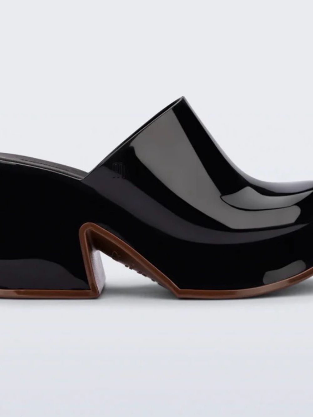 Melissa Black Patent Sculpted Block-Heel Mule